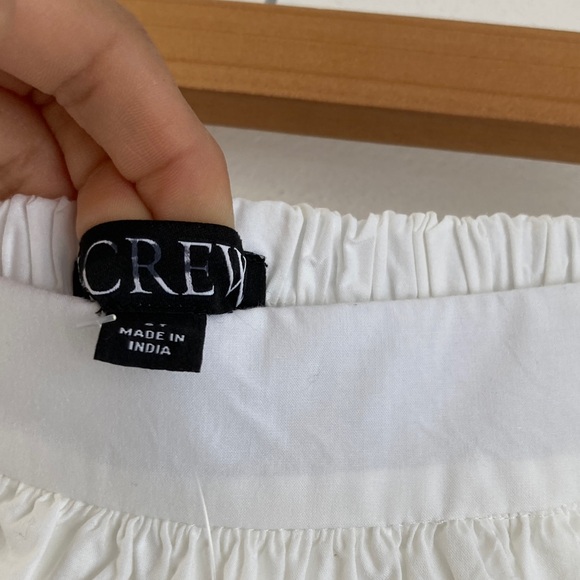 J Crew Women's Contrast-stitch midi skirt in cotton poplin white Size Tall 8‎ - Picture 5 of 8